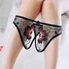 KNOWDREAM Sexy Panties Lace Floral Thong Ladies Embroidered Mesh Yarn Perspective Girls Underwear T Pants G-String Thongs 210730