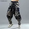 Chinês Dragon Print Arroting Harem Calças Homens Homens Harajuku Baggy Algodão Calças de Linho Masculino Vintage Tradicional Sweatpants 210522