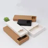 2021 Noir Kraft Emballage Cadeau Boîtes En Carton Noirs Emballage Boîte-Cadeau Papier Blanc Boîte De Tiroir Faveur De Mariage Boîtes De Tiroir Délicat