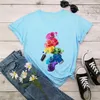 T-shirt da donna in cotone estivo 5XL Plus Size Cute 3D Finger Nail Paint Stampa a colori T-shirt manica corta T-shirt casual O-Collo 210623