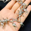 Chokers Chunky Tooth Choker Rotten zęby wróżka z drutu kolczastego dziwna biżuteria Goth Spike Punk Thorns Choker Prezent1801903