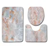 3Pcs/Set Black Marble Printed Mats Bathroom Toilet Carpet Polyester Non-Slip Rug Lid Cover Shower Room Floor 210626