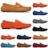 shoes 2022 running High quality Non-Brand men black light blue wine red gray orange green brown mens slip on lazy Leather shoe size 38-45Outdoor jogging