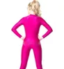 Rose Lycra Spandex Catsuit Costume Fermeture Éclair Avant Unisexe Sexy Body Yoga Costumes Tenue Sans Tête Main Pied Halloween Fête Fantaisie 260s