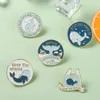 Broches, broches dessin animé baleine mignonne pour les femmes protègent les océans émail broches badge sacs à dos vêtements épinglette bijoux cadeau en gros