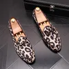 2021 Luxury Men Leather Shoes Fashion Fringed Leopard Loafers Mens Slip-on Party Casual Shoe Large Size 38-46