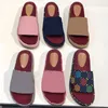 2023 Women Designer Embroidery Sandals Slippers fashion Beach Thick Bottom Slipper Platform Alphabet lady Sandal Leather Flat Slides 35-42