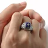 Srebrny film The Vampire Diaries Caroline Forbes Ring Klaus Daylight Elena Sunshine Lapis Tyler Cluster Rings258g