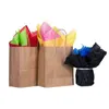 Confezione regalo 10 Pz / lotto Borse nere e marroni con manici Scatola di imballaggio di carta Kraft riciclabile Forniture per decorazioni per feste Baby Shower