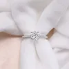 Cluster Rings EAMTI 925 Sterling Silver For Women 1.25 CT Round Solitaire Cubic Zirconia Engagement Ring Promise Size 4-12