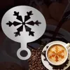 Mobile in acciaio inox caffetteria caffetteria modello di schiuma caffè decorazione utensili barista stencils caffè torta di stampa modello