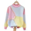 Arrivo Girl Siga per ragazze autunnali 4-17y 4-17y Baby-Neck Cotton Cotton Knite Knite Warm Jakcet di qualità adolescente Pullover 211201 211201