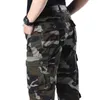 Camuflag Calças de Carga Homens Combate Militar Trabalho Militar Macacão Calças Táticas Retas Multi-bolso folga casual calças calças 211201