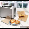 Other Bakeware Grilled Cheese Sandwiches Reusable Nonstick Toaster Bags Bake Bread Bag Toast Microwave Heating Bh3058 Tqq N5Zf4 Og4087634