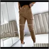 Capris Vêtements Vêtements Drop Delivery 2021 Cargo Pour Femmes Été Kaki Casual Multi Poches Harem Pantalon Tactique Joggers Pantalon Long Ha