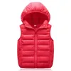 Adolescents Enfants Chaud Automne Hiver Lumière Vers Le Bas Veste Gilets Pour Garçons Filles Parent-Enfant Manteau Gilet Enfants Survêtement À Capuche 211203