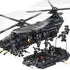 1351pcs Military City Police Model Building Blocks Kits SWAT Team Transport Helicopter Kit Toys for Children Boys Christmas Gift X0503