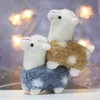 12cm Alpaca Small Doll Pendant keychains Plush Toy 4 Colors Cute Animal Doll Soft Cotton Filled Home Office Decoration Kids Girl Birthday Christmas Gift