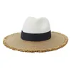 Panamas chapéu homens bonés verão chapéus palha patchwork grande borda khaki camelo luxo casual praia ao ar livre protetor de sol verão