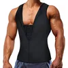 Mäns kroppsformar Herr Shaper Slant Midje Trainer Zipper Sports 2022 bastu svett korsett VEST Viktminskning Shapewear Tank Top