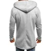 Zogaa Mens Hooded Sweatshirt Mäns Solid Long Cardigan Hoodies Streetwear Men Casual Höst Slim Fit Jacket Coat Man Kläder 211106