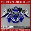 Мотоцикл для мотоциклов для Yamaha Blue White YZF-R1 YZF-1000 YZF R 1 1000 CC 00-03 Codework 83NO.12 YZF R1 1000CC YZFR1 00 01 02 03 YZF1000 2000 2001 2002 2003 OEM обтекатель