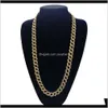 Chains Hip Hop Iced Out Cuban Link Chain Necklace Bling Jewelry 16Inch 18Inch 20Inch 24Inch 30 Inch 6Okgf Gkr4H