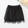 Rokken Dames Mode Mesh Mini Rok Hoge Taille Ruffled Onregelmatige Zwart Gaas Baljurk Gelaagde Fee Prinses Elastische Tutu