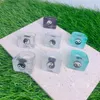 10st 2021 Sommar Transparent Yin Yang Tai Chi Geometrisk Square Resin Acrylic Ringar för Kvinnor Tjejer Travel Smycken Gifts
