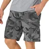 Men's Pocket Zipper Stretch Casual Tooling Five-Point Shorts Solid Color Mid-Waist Loose Gym Clothing