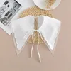 Bow Ties Female Shirt Fake Collar Shawl For Women Detachable Collars Lace Floral Shoulder Wrap Girls False