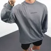 Fitness muscolare autunno inverno nuova tendenza uomo sport per il tempo libero fondo sciolto indumento superiore sfoderato collo tondo manica lunga traspirante G1222