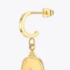 ENFASHION Geometrische Prägung Tropfen Ohrring Für Frauen Gold Farbe Ohrringe Kolczyki Edelstahl Mode Schmuck Ganze E1241
