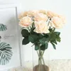 Vit Rose Artificial Silk Flower Diy Party Home Bröllopsdekoration Alla hjärtans dag Present 7 Färger Valfritt BT1174