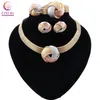 CYNTHIA femmes nigérianes ensembles de bijoux de mariage Dubai couleur or collier africain boucles d'oreilles Bracelet bijoux 220224