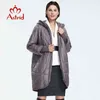 Astrid Winter Arrivée Down Veste Femmes Vêtements d'extérieur Haute Qualité Mi-Longueur Mode Slim Style Manteau d'hiver Femmes AM-2075 211221