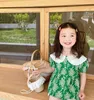 Summer Girls Floral Turn-Down Collar Bluzki Koreański Styl Dzieci Krótki Rękaw Koszule Baby Girl Luźne Cienkie Casual Topy 210615