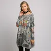 سترات نسائية Xikoi 6302 امرأة سترة كبيرة الحجم طويل الأكمام batwing pullovers o رقبة أزياء متبكّمة غير رسمية ملابس طباعة منتظمة