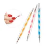 5PCS / Set 2 Way Acrylique Nail Dotting Pen Tool Art Tip Dot Paint Kit de manucure, Stone Gaufrage Stylet pour la peinture (5pcs / pack)