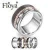 Anillos de racimo Cremo Bohemio Retro Cristal Flor Hojas Hueco Gema Silve Banda Acero inoxidable Intercambiable Fidget Meditación Boda Rin