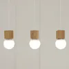 Semplicità moderna LED E27 Lampada a sospensione in legno Lampade per la casa Decorazione in legno Lampada a sospensione