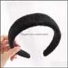 Headbands Hair Jewelry Women Winter Plush Fashion Warm Girls Aessories Sweet Vintage Wide Side Band Hoop Tiara Hairband Drop Delivery 2021 G