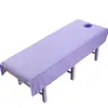 Lakens Sets Soft Polyester Massage Bed Cover Beauty Salon Sheet Body Spa Treating Relaxation Bedsheet met Gezicht Adem Gat F0213