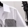 Monbeeph Kadın Şerit Gömlek Şifon Elbise Uzun Kollu Üst Artı Boyutu Rahat Vestidos Bel Bağcık Elbiseler