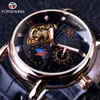 Forsing Fashion Luxury Series Lichtgevende Ontwerp Rose Golden Case Mannen Watch Top Merk Tourbillion Diamond Display Automatisch horloge Q0902