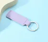 PU Leather Keychain Metal Keyring Car Keychains Pendant Personalise Gift Key Chain Mixed 10 Colors