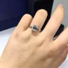 Inbeaut – bague en argent 925, coupe émeraude 2 ct, couleur D, test de diamant, grand rectangle, Moissanite, bijoux de fête pour adolescentes, 251T