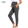 Pantalon de maternité pour femme Pantalon de survêtement sur le ventre Grossesse super extensible Confortable 210918