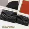 Chain Messenger Bags Shoulder Bag Women Handbag Plain Thread Classic Genuine Leather Soft Feel Hasp Metal Material Interior Zipper236v