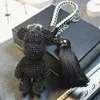 Rhinestone Cartoon Bear Keychain Car Tassel Key Chain Ring Holder Pendant For Bag Charm Chaveiro Llaveros Mujer3825666